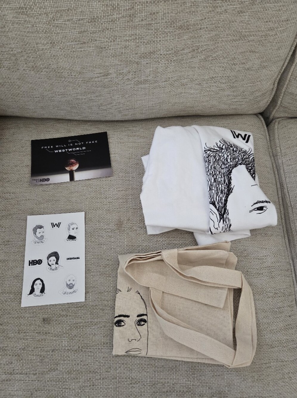 HBO Westworld Season 3 Finale Caleb Promotional Box -Tshirt, Tote Bag & Stickers